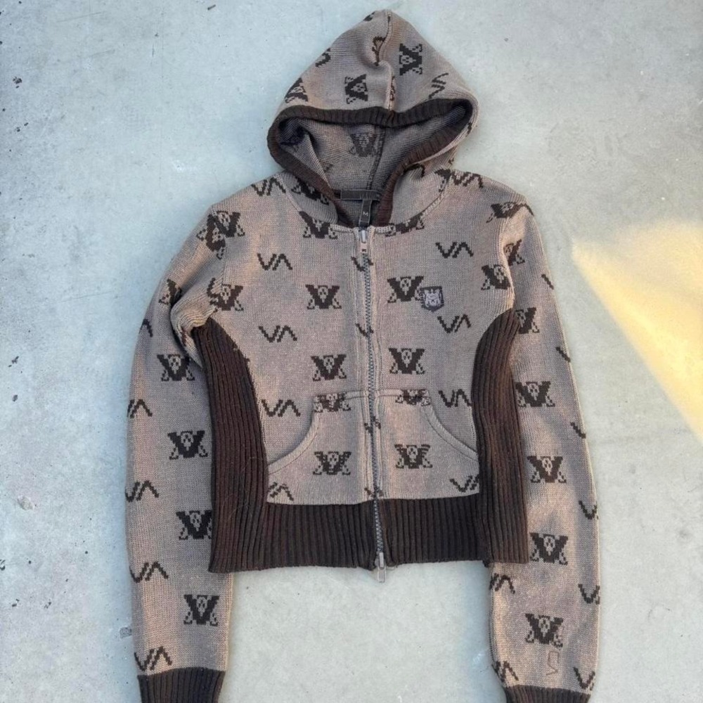 y2k RVCA Surf Wool Zip Up Hoodie Size Medium